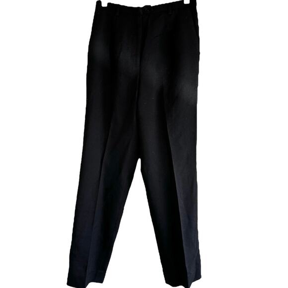 Vintage Pendleton Dress Pants 100% Virgin Wool 90s Pleated Pockets Black 6 28x28 - Picture 1 of 6